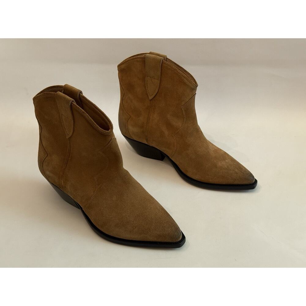 Isabel Marant Dewina Camel Suede Ankle Western Boots FR 37 US 6-7 NEW $750 - Picture 3 of 8